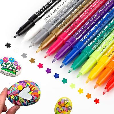  TOOLI-ART Acrylic Paint Pens Assorted Vibrant Markers for Rock  Painting, Canvas, Glass, Mugs, Wood, Fabric, Metal, Ceramics. Non Toxic,  Quick Dry, Multi-Surface, Lightfast (EXTRA FINE) : Arts, Crafts & Sewing