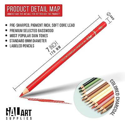 Galart Colorful Charcoal Pencils for Drawing Set- 12 Pieces Pre