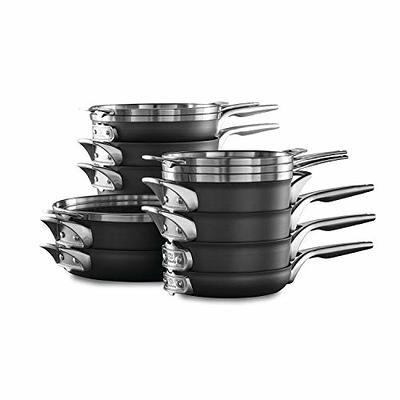 Calphalon 15-Piece Pots and Pans Set, Stackable Nonstick Kitchen Cookware  with Stay-Cool Stainless Steel Handles, Black - Yahoo Shopping
