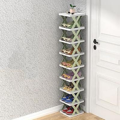 Aopukidor Multi-Layer Shoe Rack Storage Organizer, Corner Shoe Rack for  Entryway, Folding And Free Installation 9 Tier Vertical Shoes Rack (Green)  - Yahoo Shopping
