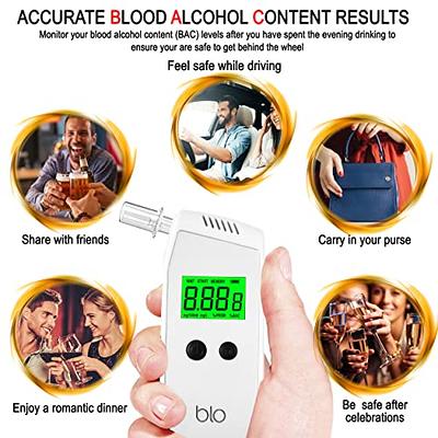 BLO Alcohol Breathalyzer Executive & Mouthpiece, Portable Breath Tester  with Digital LCD Screen & Fast, Accurate Blood Alcohol Content Result