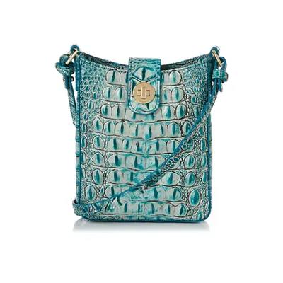 Brahmin Shea Leather Crossbody - Dusty Blue