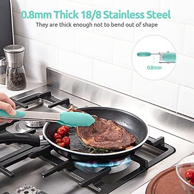 ATB 2 Silicone Kitchen Tongs Stainless Steel Non-Stick Tip Heat Resistant Cook Serve