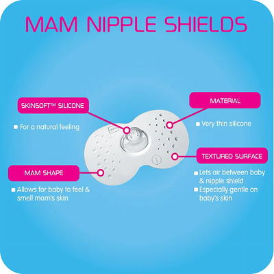 Mam - 2Pk Breastfeeding Nipple Shields, 23mm