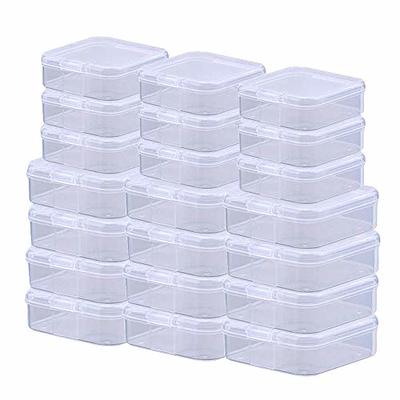 SATINIOR 24 Packs Small Clear Plastic Beads Storage Containers Box