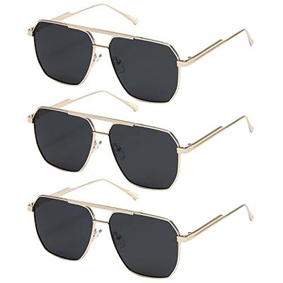 Fullgren Trendy Oversized Square Rimless Sunglasses for Women Men UV400  Metal Sun Glasses