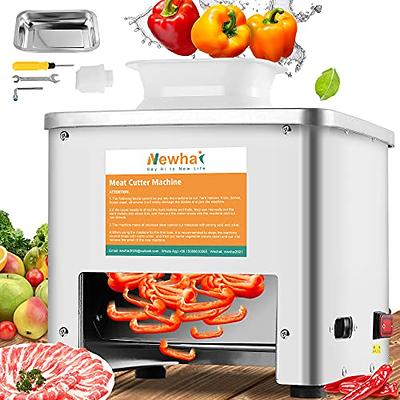 NEWTRY Electric Vegetable Slicer Commercial Fruit Slicer Machine Tomato  Slicer 0-10mm (25/64inch) Thickness Adjustable Stainless Steel for Lemon
