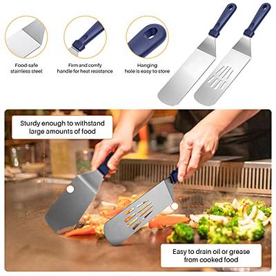 Heavy Duty Grill Scraper Stainless Steel Griddle Scraper with 5  Handle,Sturdy Food Scraper Tool Kitchen for Blackstone Grill  Accessories,Outdoor