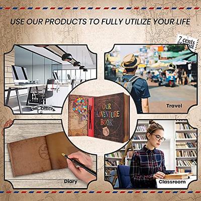 Our Adventure Book Handcrafted 11.92 x 7.62 Scrapbook Photo Album, Timeless Memory 3D Retro Embossed Letters on Leather Cover, Ideal Gift for