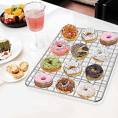 Baking Half Sheet with Rack Set (2 Pans + 2 Racks), Size 16 x 12 x 1  Inches, AIKWI Stainless Steel Cookie Pan with Cooling Rack for Oven,  Nonstick