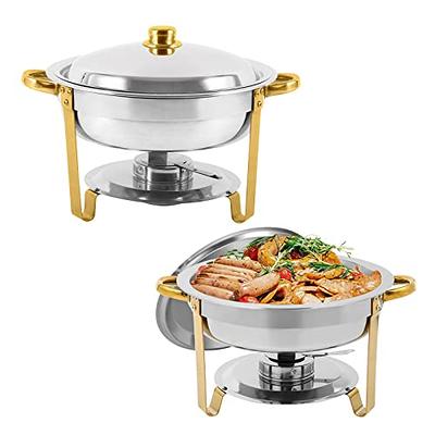 9 qt. Chafing Dish Buffet Set - Includes Food Pan, Water Pan, Cover, Chafer  Stand and 2-Fuel Holders - Food Warmers - Yahoo Shopping