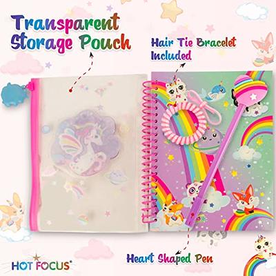 Hot Focus Unicorn Journal Kit for Girls Ages 6 7 8-12 - Complete Diary Set  with