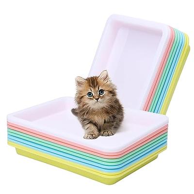 Tessco 3 Pcs Open Small Kitten Litter Box Rabbit Litter Pan Waterproof  Plastic Litter Tray Travel