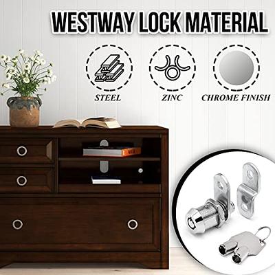 2/4x Cam Lock Silver Door Furniture Cabinet Letter Drawer Cupboard Locks 2  Keys