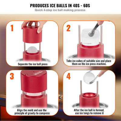 BENTISM Ice Ball Press,2.4/60 mm Diameter Ice Ball Maker,Aluminum