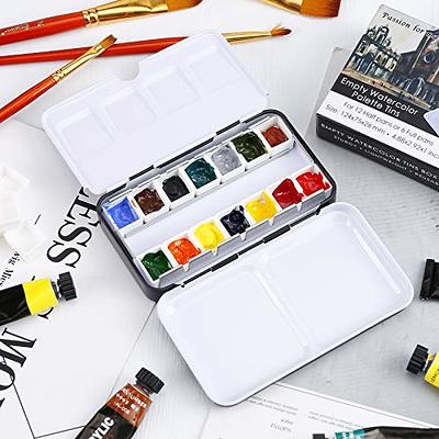 MYARTOOL Watercolor Tin Palette, Metal Empty Paint Case with 12 PCS Empty  Half Pans for DIY Travel Watercolor Palette, Acrylic and Oil Painting -  Yahoo Shopping