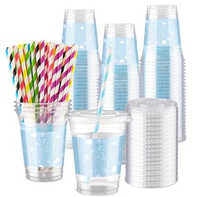 Meanplan Snowflake Cups, Disposable Plastic Clear Party Cups