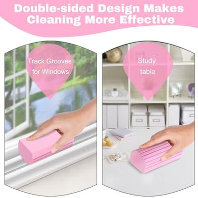 2Pcs Pink Damp Duster, Reusable Dusters for Cleaning Blinds, Vents, Ceiling  Fan, Mirrors and Cobweb 