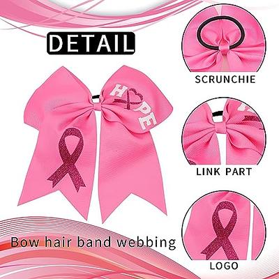 Pink Ribbon Hair Bows, Breast Cancer Ribbon Pony Tail Holder