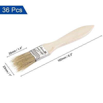 1 Inch Paint Brush Natural Bristle Flat Edge Wood Handle 36Pcs - Brown - 1  - Yahoo Shopping