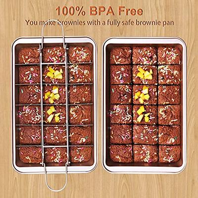 Brownie Pan Non Stick Brownie Pans with Dividers, High Carbon Steel Precut  Brownie Baking Pan, 18 Pre-slice Brownie Baking Tray for Oven Baking