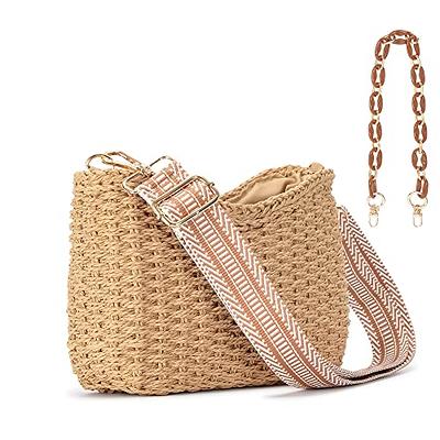 Herald Small Handmade Straw Crossbody Bag for Women, Summer Chic Woven Handbag  Shoulder Purse with Chain & Guitar Strap (Coffee) - Yahoo Shopping