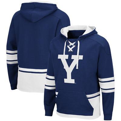 Men's Colosseum Navy Yale Bulldogs Lace Up 3.0 Pullover Hoodie