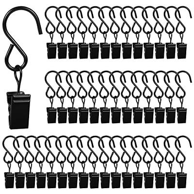 46 Pack Curtain Hooks Metal Clips, Light Clips for Outside String Lights  Curtain Rod Hooks Photo Small Clips Shower Curtain Hanger Clamps Backdrop  Clips, Stainless Steel S Hooks for Indoor Outdoors 