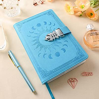  Leather Writing Journal Notebook,Travel Diary Journals to  Write in for Teens Girls & Boys, A5 (Sky Blue) : Office Products