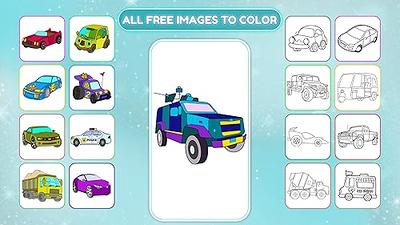 Race car coloring books for kids ages 4-8: luxury cars coloring