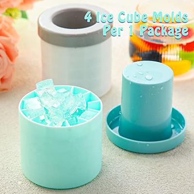  Ice Cubes Maker, Decompress Ice Lattice, Small Ice Cube Tray,  Cylinder Silicone Ice Lattice Molding Ice Cup Ice Maker Press-Type, Easy- Release (Blue): Home & Kitchen
