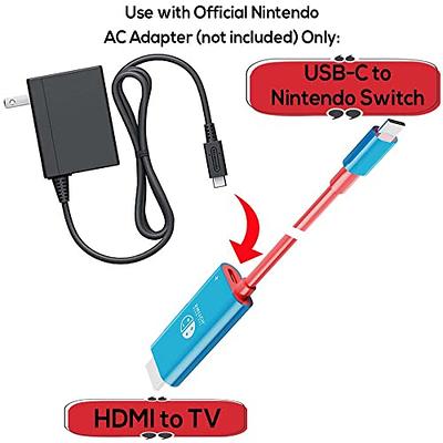  Switch Dock, Docking Station for Nintendo Switch/Switch OLED  Charger, Portable Charging Stand Switch TV Dock Support 4K/ 1080P HD TV  Adapter Compatible with HD, USB 3.0 Port,Type-C : Video Games