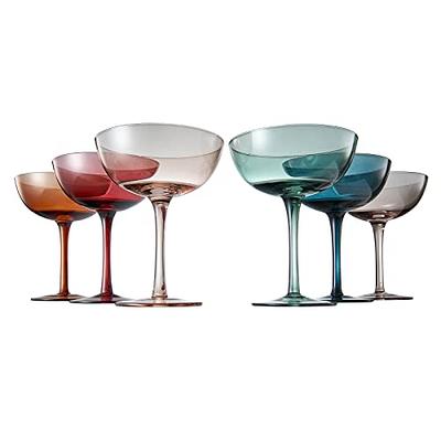 Coupe Cocktail Glasses 7 oz, Set of 4 Classic Manhattan Glasses For  Cocktails, Libbey Champagne Coupe, Classic Coupe Glasses with Gold Rim,  Crystal