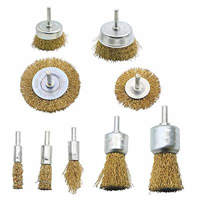 9pieces Wire Brush For Metal Drill Circular Grinder With 1/4 Inch Shank  Brush Kit For Rust/corrosion/paint Removal
