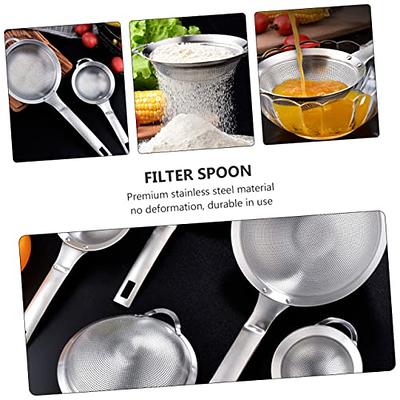 1pc Stainless Steel Kitchen Colander Filter Spoon, Fried Food Oil