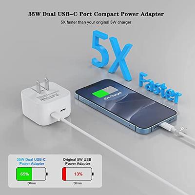 iPad Charger, iPad Charger Cord 10 FT MFI Certified, 12W USB Wall Charger  Foldable Portable Travel Plug with Long Lightning iPad Cable for iPad