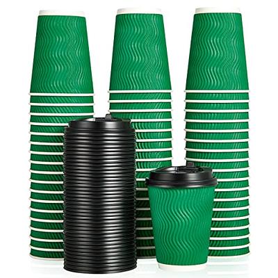 12 oz Eco Green Paper Coffee Cup - Ripple Wall