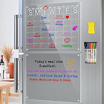 Magnetic Acrylic Calendar for Fridge, 2Pcs Clear Magnetic Calendar for  Fridge, Reusable Magnetic Fridge Calendar Dry Erase Acrylic Planning Boards  with 6 Dry Erase Markers and Magnetic Holder - Yahoo Shopping