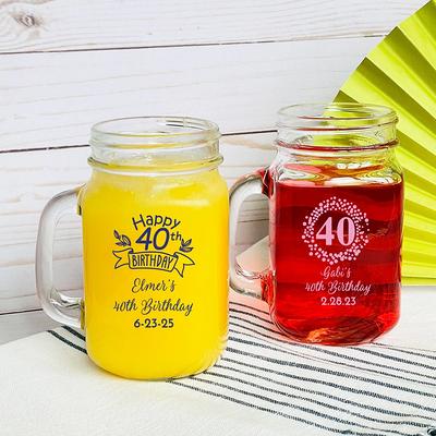 24 Pcs Fortieth 40Th Birthday Day Large Size Personalized Mason Jar  Drinking Glasses - Mae84/Blnd/Josef Party Favors - Yahoo Shopping