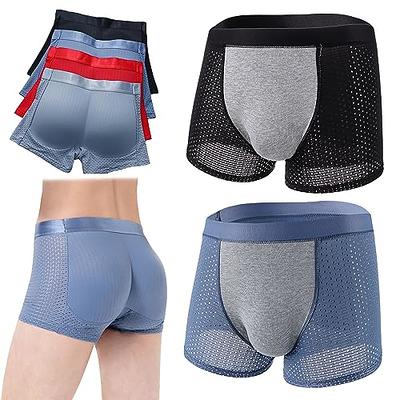 SIRDIKA [2PCS] Nylon Ice Silk Breathable Men's Underwear, Mens Padded Mesh Boxer  Brief Body Butt Lifting Shapewear 3D Pouch (A,M) - Yahoo Shopping