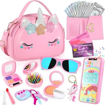 Evjurcn Kids Makeup Toy Kit for Girls Washable Makeup Set Toy Pretend Play Makeup Beauty Set for Toddler Young Children Pretend Play Set Vanity for