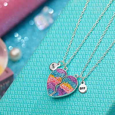 Girls Glitter Heart BFF Necklace 2-Pack | The Children's Place - MULTI CLR