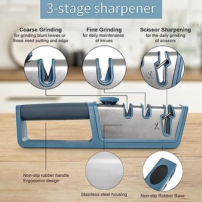 VALUCKY Knife Sharpener:Handheld Knife Sharpener,Professional Knife  Sharpener Kit with 5 Adjustable Sharpening Angle and Ergonomic  Handle,Manual Kitchen Knife Scissor Sharpener for Kitchen Knives - Yahoo  Shopping