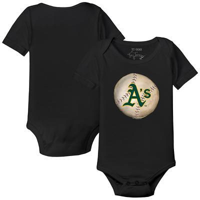 Unisex Tiny Turnip White/Black Oakland Athletics Stitched Baseball 3/4-Sleeve Raglan T-Shirt Size: Small