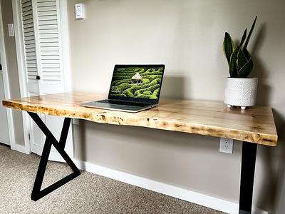 Modern Walnut Finish Small Desk with Solid Wood Legs - Yahoo Shopping