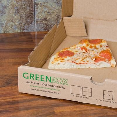 GreenBox 10 Recycled Pizza Boxes w/ Built-In Plates & Storage