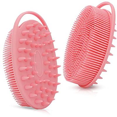 Silicone Shower Brush, Silicone Body Brush Shower Scrubber with Added soap,  Exfoliating Massage Bath Brush Set of 4, Shower Loofah Brush to Deep