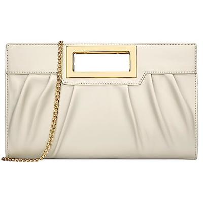 The L Pleated - White Leather Handbag