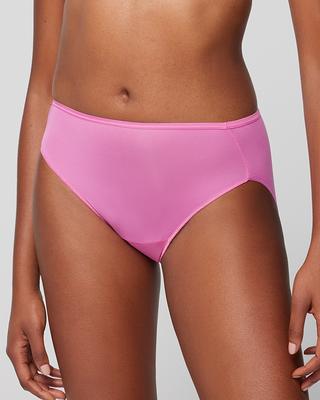 Women's No Show Microfiber High-Leg Underwear in Pink size Large