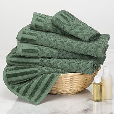 Vera Wang Sculpted Pleat Solid Cotton Multi Size Towel Set - 6 Piece - Medium Grey